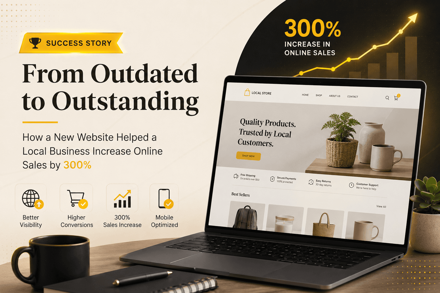 How We Helped a Local Business Increase Online Sales by 300% with a New Website