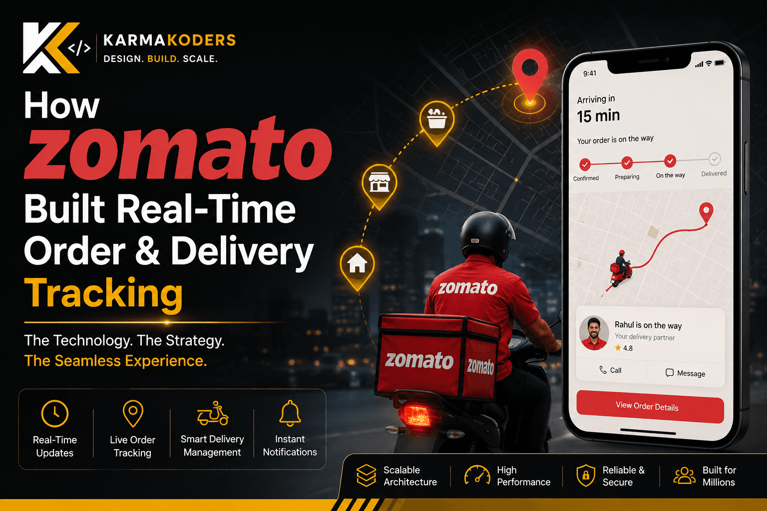 How Zomato Built Real-Time Order & Delivery Tracking